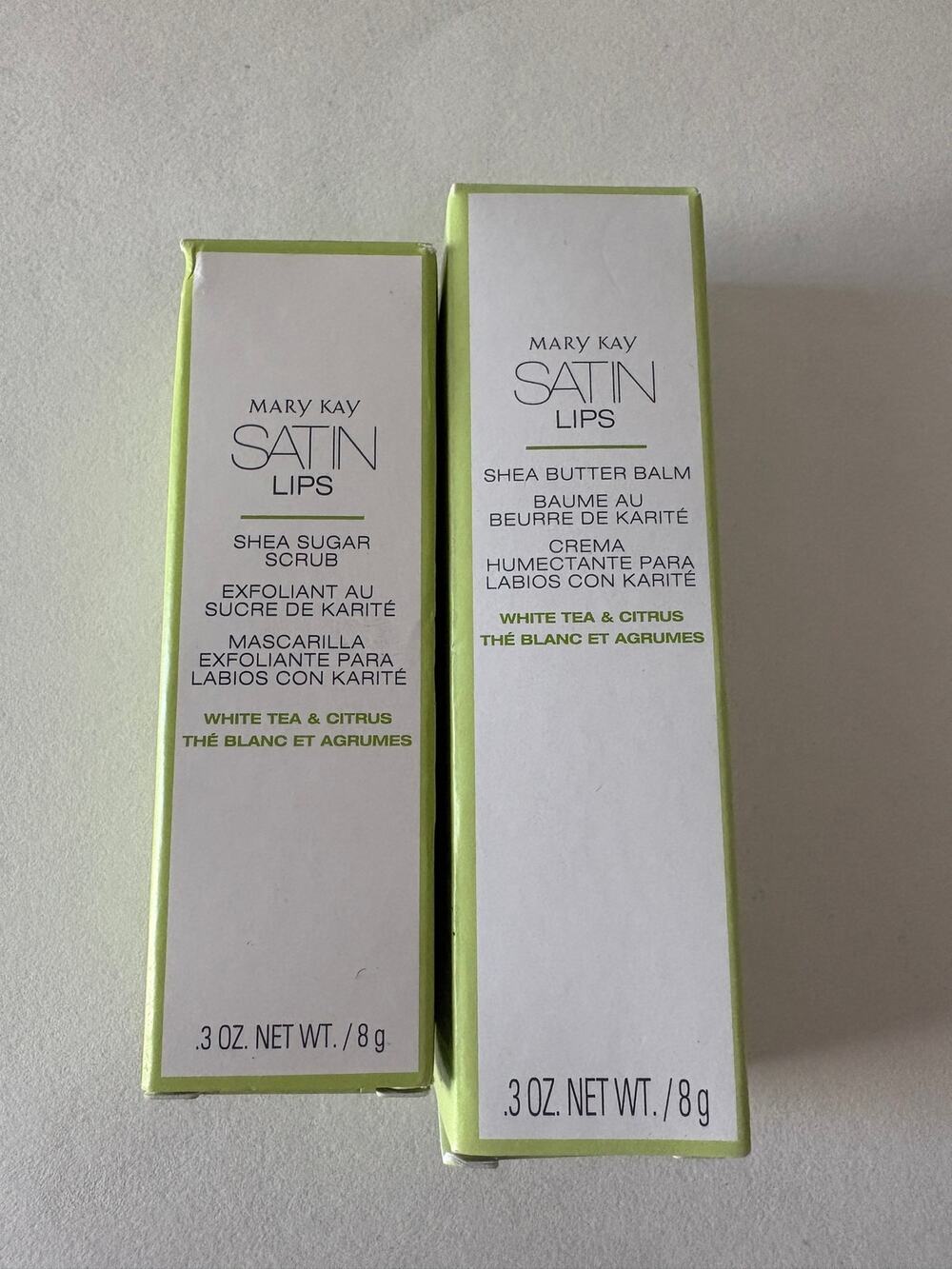 Mary Kay Satin Lips White Tea & Citrus Shea Sugar Scrub & Butter Balm Set New